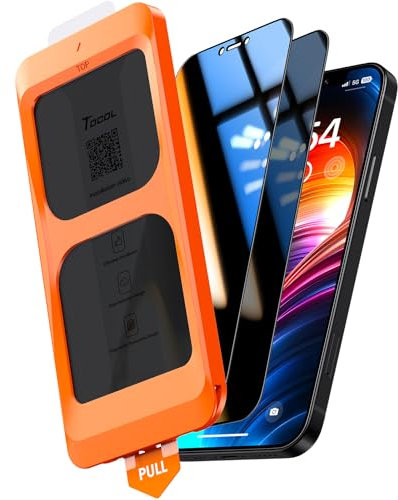 TOCOL 2 Pack for iPhone 12 Privacy Screen Protector 5.4-Inch [True 25°Anti Spy], [Instant Installation] 14FT Military Grade Shatterproof, 9H+ Hardness Tempered Glass No Bubbles No Dust