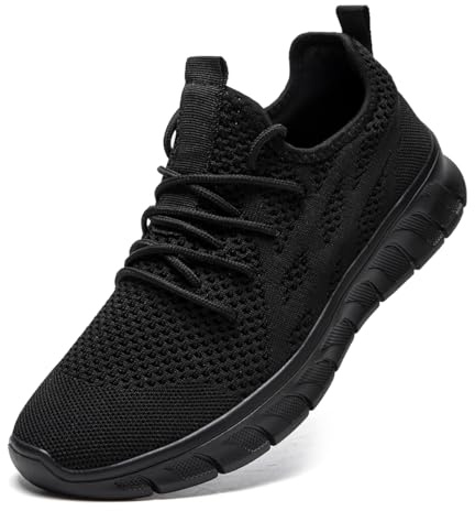 VGPSFN Sneakers Uomo Scarpe Running Corsa Ginnastica Camminata Casual Jogging Trekking Tennis Outdoor Fitness Sportive Palestra Scarpe da Lavoro Comode Leggere Traspiranti Nero 45