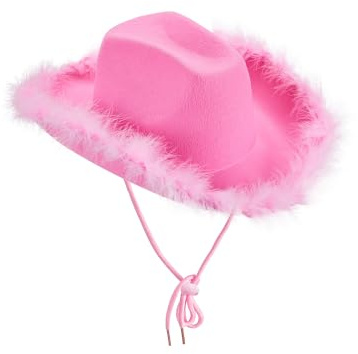 LYSINK Cowboyhut für Damen, Diamanté Quasten Cowgirl-Hut, Hut mit Strass-Bordüre, Cowboyhüte für Herren, Rave-Geburtstagsparty-Accessoires, Einheitsgröße
