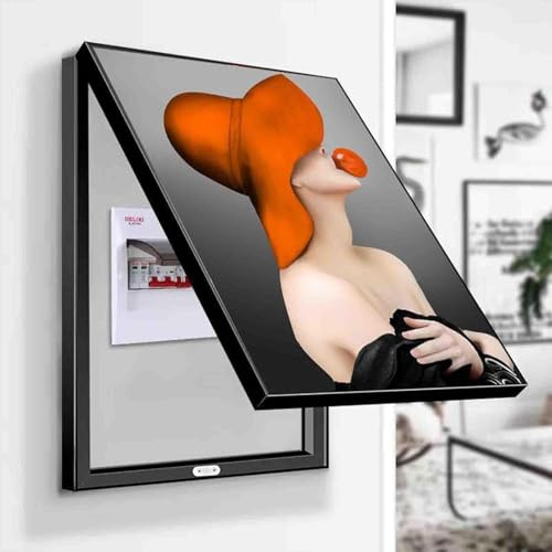 IQOAIJ Copertura Decorativa Moderna Scatola Coperchio Copri Contatore Elettrico Interno Quadro Copri Contatore,02,40x50cm