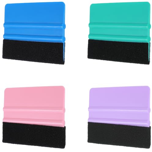 Oruola Lot de 4 raclettes pour décalcomanie, kit de 4 couleurs pour papier peint, à décoller et à coller, pour artisanat, voiture, fenêtre, décalcomanie couleur, autocollant, film en verre (lilas