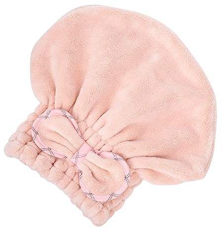 Haartrockenhaube aus Coral Fleece in Rosa für Frauen | Schnelltrocknend, Freie Hände Beim Waschen von Gesicht und Haaren, 1 Stück