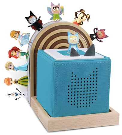 Givilio Tonie Shelf Lunette for Toniebox Starter Mounted, Magnetic Wooden Floating Shelves Compatible with Tonie Box Player Tonie Figures Storage Tonie Shelvies