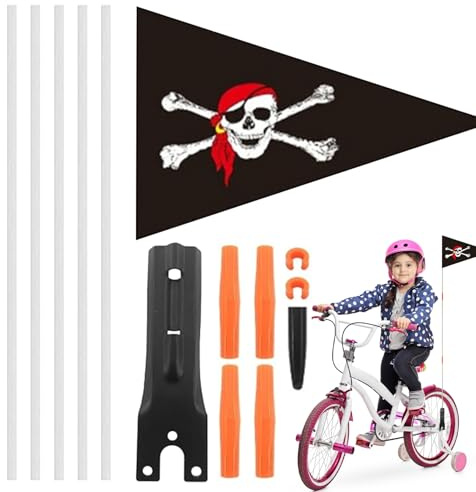 Banderas De Seguridad De Bicicleta Impermeable - Poste De Visibilidad Del Remolque, Accesorio De Seguridad De Bicicleta Ajustable, Bandera Al Aire Libre Ligero | Factor De Señal Brillante para