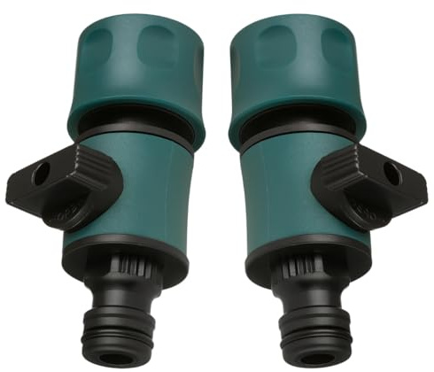 2PACK Quick Release Water Pressure Control Tap Connector Fitting,Garden Hose Pipe in Line Tap Shut Off Valve Fitting Connect Adaptor Tool Gadget