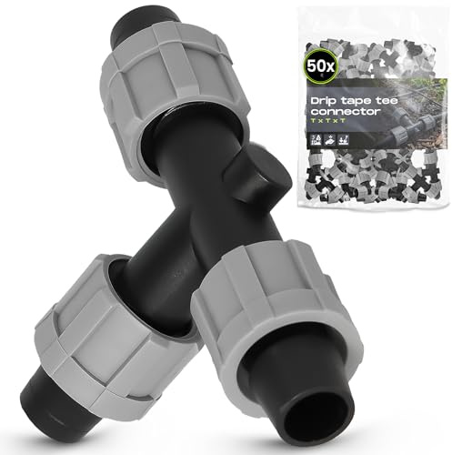 Instalguru 50x Raccordo a T TxTxT Connettore per Ala Gocciolante Giunto Tubo Irrigazione Distributore per Manichetta Gocciolante Sistema Irriguo Giardinaggio Agricoltura