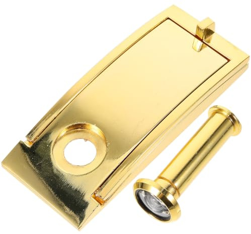 Aldaba con Mirilla de Aleación de Zinc Dorado, Cuadrada