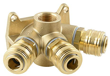 Fittingteile - Wanddose Druckluftverteiler mit 3x Druckluftkupplung NW 7,2 - G 1/2