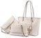 LOVEVOOK Handtasche Damen Schultertasche Shopper Tasche Tragetasche Damen Groß Designer Elegant Ümhängetasche Henkeltasche Set 3-teiliges Set - Beige