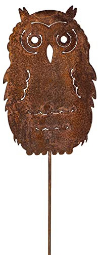 B2S BACK2SEASON Eule Stecker Rost Metall Edelrost Tierfigur Uhu Kauz Tierstecker stecken Beetstecker