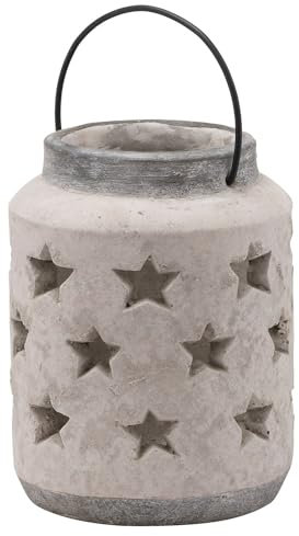 Hill 1975 Bloomville Large Stone Star Lantern, CERAMIC, Multi-Colour, One Size,18.6 x 18.5 x 23cm