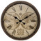 ATMOSPHERA CREATEUR D'INTERIEUR Reloj Mundial de Plastico Vintage, Marrón, D. 52 cm Pr. 51 x Pr. 5 cm