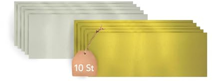 KitchENDREAM Tårtbrädeset, tårttallrik, fyrkantig, guld och silver, 3 mm tjock kartong, för servering och transport av kakor och tårtor, även för festbufféer, 10 st. 32 x 12 cm
