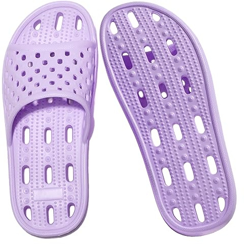 Josaywin Ciabatte da Doccia Scarpe da Spiaggia e Piscina Infradito Donna Pantofole da Bagno a Punta Aperta Sandali da Casa Estive Scarpette Morbida Leggeri Antiscivolo per Piscina Casa Viola 38