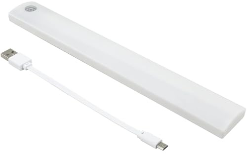 ANSMANN LED-underbyggnad 25 cm, dimbar skåpbelysning med rörelsedetektor, uppladdningsbart batteri, 4 ljusfärger, magnetisk, perfekt för skåp, kök, badrum, låda, hall, trappor, etc