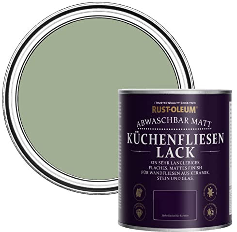 Rust-Oleum Peinture Verte Résistante à l'eau pour Faïence de Cuisine, Finition Mate - Vert Khaki 750ml