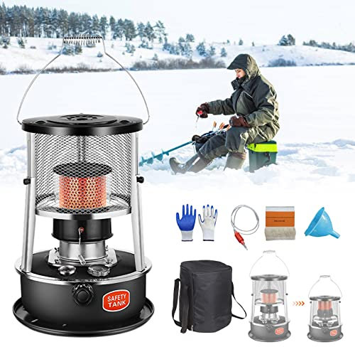 SHU Réchaud de Chauffage intérieur for la Maison Camping extérieur réchaud de Cuisine relevable Multifonctionnel sans électricité avec mèche de Rechange et Sac de Rangement (Color : Black)