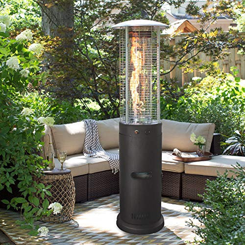 Chauffage de terrasse, chauffage d'extérieur haut de gamme, chauffage au gaz propane 15 KW, chauffage de terrasse sur pied à chauffage rapide pour jardin, commercial/maison, noir little surprise