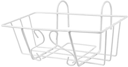 1 Pc Fioriera Rettangolare Vaso Da Parete Vasi Porta Piante Da Parete Vasi Sospesi in Metallo Fiore Da Balcone Presina Per Ringhiera All'aperto Bianca Ferro Da Stiro Pianta in Vaso