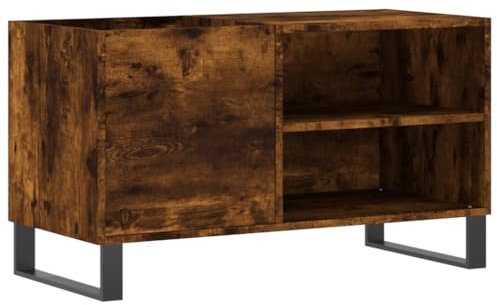 vidaXL Armoire à Disques, Support de Tourne-Disque, Armoire Latérale avec Rangement, Buffet de Salon, Moderne, Chêne Fumé Bois d'Ingénierie