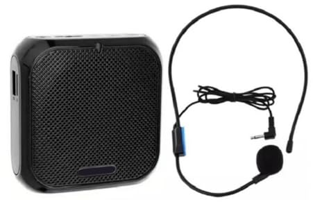Mini Amplificateur De Voix Portable Rechargeable Avec Casque Micro Filaire Et Ceinture, Amplificateur De Voix Personnel Pour Enseignants Pour Enseignants, Présentation, Guides Touristiques(Noir)