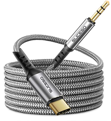 SUCESO USB C auf Klinke 3.5mm Aux Kabel Typ-C Audio Klinkenkabel USB Typ C auf 3.5mm Aux Kabel Kompatibel mit Samsung Galaxy S23+/S22/S21/S20/Note10, Huawei P40/P30/P20, Home/Car Stereos usw-2M