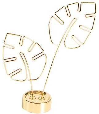 HAPINARY Metall Kartenhalter Monstera Blatt Tisch Memoklemme Stabil Mit Sockel Metallklemme Für Fotos Notizen Menükarten Büro Hochzeit Dekoration