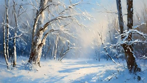 Diamond Painting Schnee Diamant Painting Bilder Baum Diamond Painting Erwachsene Full Diamond Painting Zubehör DIY Diamant Kunst Malerei Stickerei Set Kreuzstich Bilder Home Wand Dekor 160x90cm