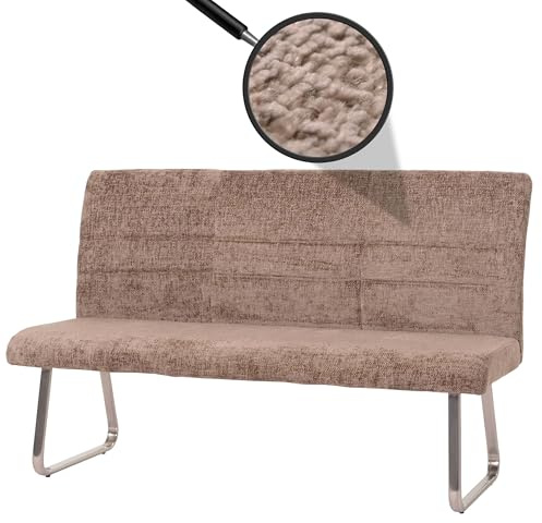 Mendler Sitzbank HWC-G55 160cm Edelstahl - braun