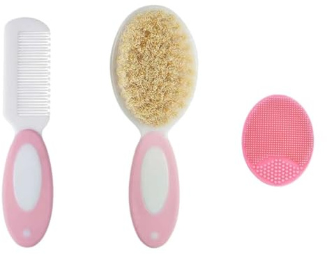 Baby Hair Brush and Comb Set,3 PCS Baby Toddler Bath Milky Cap Comb Cradle Cap Brush Baby Brush Soft Bristles for Newborns & Toddlers