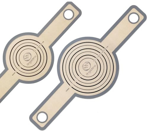 2 Size Sourdough Silicone Bread Sling - 9.5 inch and 8.3 inch Round Non-Stick & Easy Clean Reusable Silicone Baking Mat for dutch oven. Sourdough Bread Baking mat tools supplier Liner