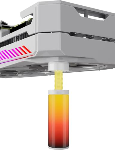 upHere - Soporte para GPU ARGB blanco, soporte para tarjeta gráfica, vertical ajustable, con imán, altura ajustable, 51-80 mm, ARGB49T