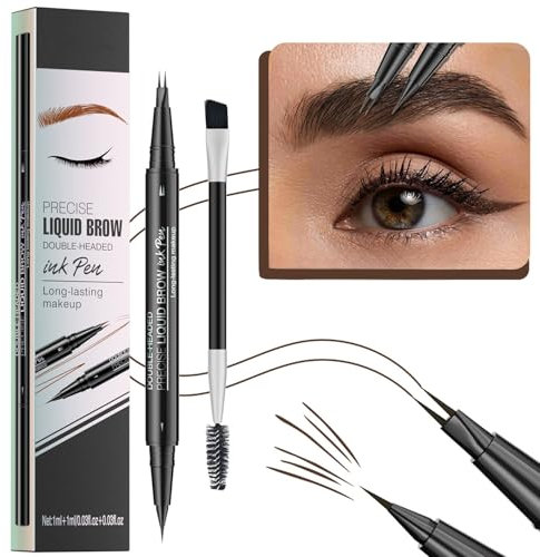 Augenbrauenstift, Microblading Augenbrauenstift, Langanhaltenden Wischfest 2-in-1 Dual-Ended Eyebrow Pencil, Erzeugt Natürliche Augenbrauen Augenbrauenfarbe, mit Augenbrauen Bürste