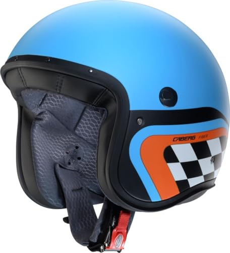 CABERG Helmet Jet Freeride X Daytona MATT Light Blue /Black /ORANGE L