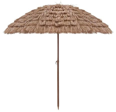 CCVVBFD Sonnenschirm Hawaii, Stroh Strandschirm Ø200 cm, Strandschirm Bast mit 8 Rippen, Tischschirm zum Sonnenschutz, Sonnenschirm für Strand Terrasse Garten Pool Balkon,Yellow
