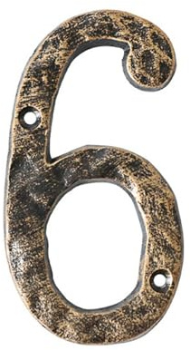 Numeri civici da 5,5 pollici con viti - Numero di porta moderno in metallo, numeri civici in bronzo di ghisa, cartello indirizzo, per esterno, cassetta delle lettere, appartamento, giardino(6)