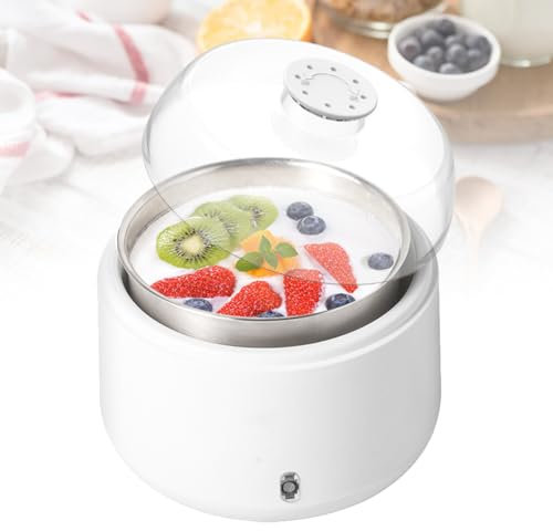 Yogurtiera completamente automatica, yogurtiera elettrica da 20 W, macchina per la fermentazione dello yogurt a temperatura costante fatta in casa, con rivestimento in acciaio inossidabile, per cuci