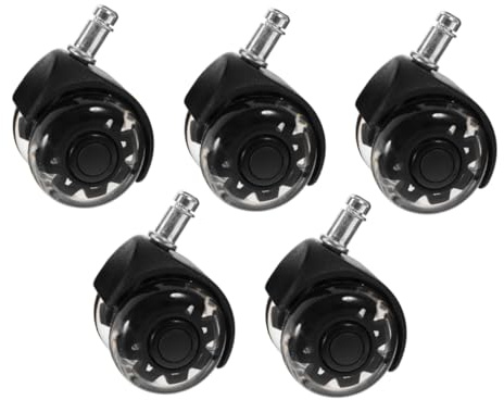 Veemoon 5pcs Office Chair Caster Wheels with Swivel Function Gaming Chair Replacement for Smooth Movement Hard Floors and Carpets Easy Install Without Brake