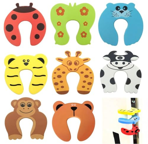 UIEXAY 8 Stück Klemmschutz für Türen, Kinder Klemmschutz für Türen, Baby Schaumstoff Trstopper, Fingerklemmschutz Tür und Fenster, Kinder Sicherung Fingerklemmschutz Türstopper