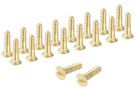 sourcing map Lot de 58 vis à bois, M2 x 8 mm, tête plate auto-taraudeuse, en laiton, auto-taraudeuses, pour appareils électroménagers, meubles, travail du bois