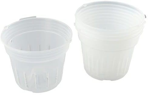 FUANA Macetas para orquídeas con orificios de drenaje, macetas de plástico transparente para plantas de interior, paquete de 5 en tamaños pequeño, mediano, grande, XL y grande