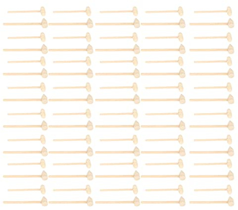 80pcs Mini Wooden Hammers for Kids, Heart Hammer Small Wooden Mallet, Improve Hand Eye Coordination with Birch Wood, Chocolate Craft Tools for Birthday Valentine Chris