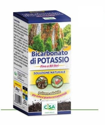 Bicarbonato di Potassio Solubile in Polvere, Fertilizzante Naturale per Piante, 250g, Trattamento per Frutticoltura e Orticoltura
