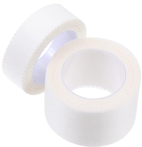 GETAJGHSD Silk Fabric Medical Adhesive Tape 2Pcs (1.25Cm X 5M 2.5Cm X 5M) Breathable Low-Allergy Multipurpose Dressing Tape for Wound Care and Skin Protection