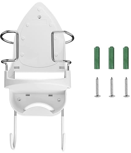 KHASCBNF Soportes para Planchas Colgador de Tabla Hierro, Soporte Pared eléctrico for y Planchar, Estante Organizador Almacenamiento con Ganchos extraíbles