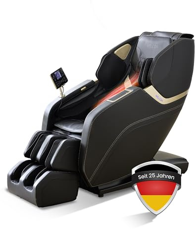 WELCON Prestige III 4D Massagesessel Schwarz Zero Gravity Wärme | Sessel mit 4D Massage, Wärmefunktion, Shiatsu, Ganzkörpermassage & Fußreflexzonenmassage