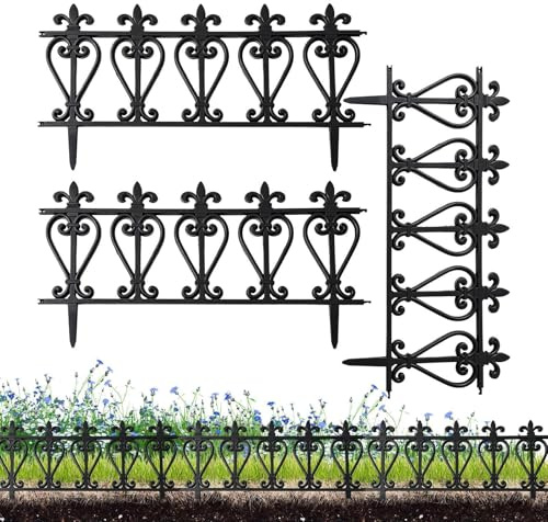 Borduras Decorativas para Jardín | Set de 3 Unidades de Valla Decorativa para Parterre - Bordes para Parterres y Plantas - para Jardín, Patio Trasero, Entrada, Parque, Terraza