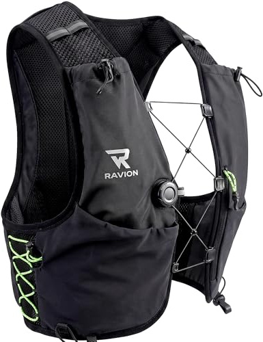 RAVION Laufweste Damen & Herren, ultraleichte Trinkweste unter 250 g, Verstellbarer Trinkrucksack für Jogging & Trailrunning, kompatibel mit 1,5L Trinkblase, ohne Zubehör