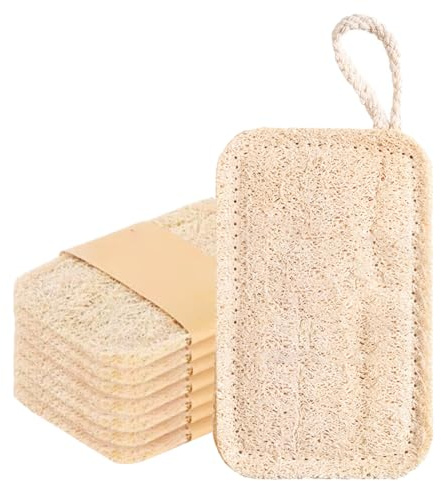 TAHJOS 8 Estropajos Biodegradables De Luffa,Estropajo Luffa,Estropajo Ecologico Fibra De Coco Natural Para Cocina