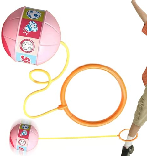 Mädchen Knöchel Skip Ball LED Light Up Springseil Ball Interaktives Fitness Springspielzeug Outdoor Übung Koordination Training Spiel Stoßfestes Design 100g für Kinder Teens Erwachsene
